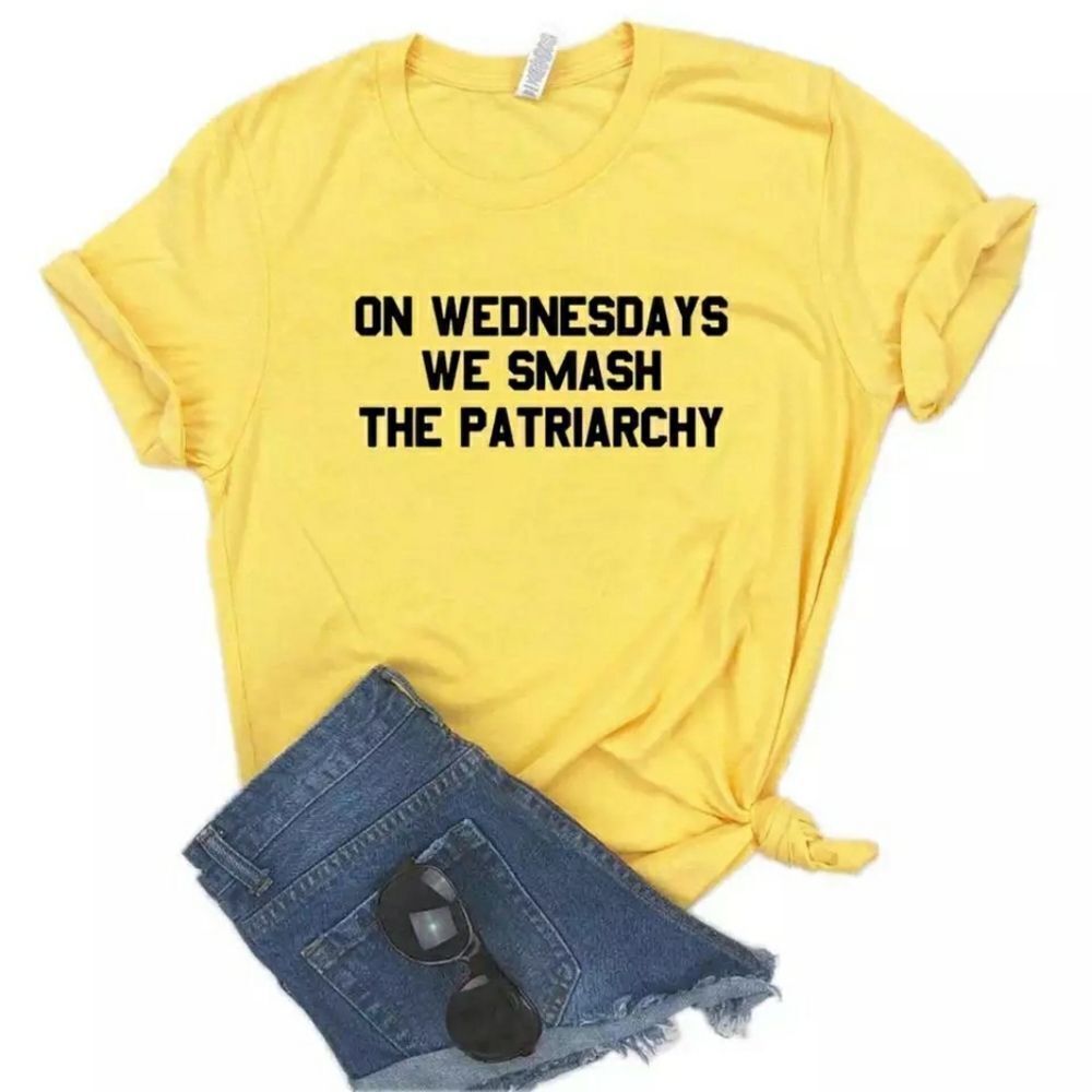 On Wednesdays smash the patriarchy soft graphic tee shirt